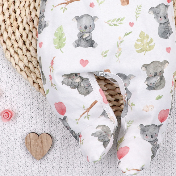 Nini Baby-Strampler Sweet Koala 100% Bio-Baumwolle – Hergestellt in Polen