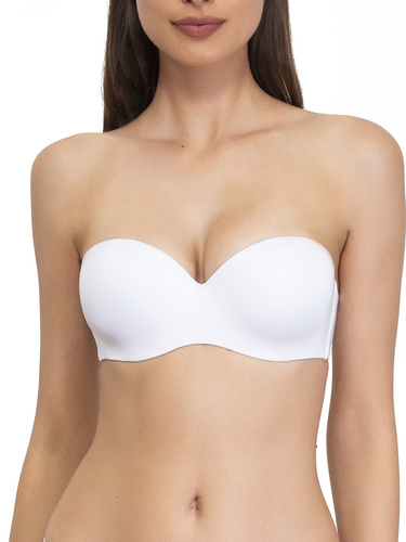 1580 Fantastischer Push-up-BH - Bandeau, Mikrofaser Sielei, weiß