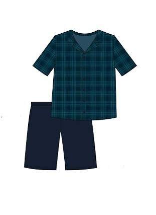 Cornette 2000/02 Herren-Pyjama zum Aufknöpfen 100% Baumwolle Kurzarm