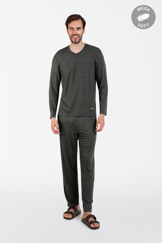 Akord Herren Schlafanzug lange Ärmel, lange Hose Italienische Mode - c.melanÅ¼ 