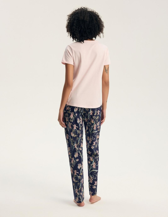Henderson Galla 45445 Damen-Pyjama 100% Baumwolle Lange Hose lila-altrosa