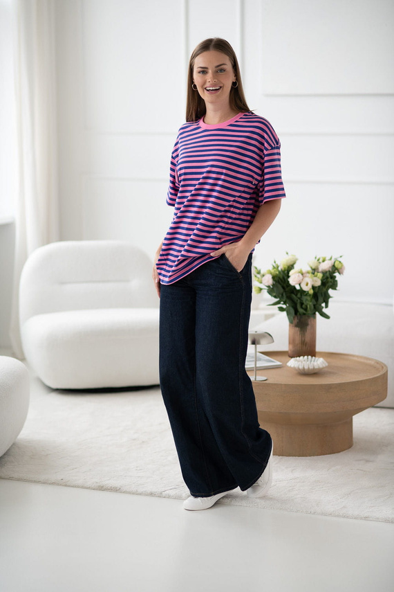 Mamahood Milk&Love Umstands- und Still-T-Shirt, rosa und blau gestreift – bequem und stilvoll