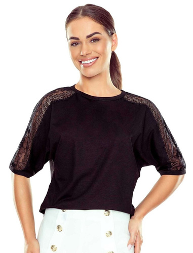 Elegante Damenbluse Atila 3/4 Eldar | Spitzen-Details, elastische Viskose | Perfekt für jeden Anlass