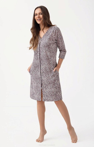 390 Luna Damenbademantel – Leopardenmuster