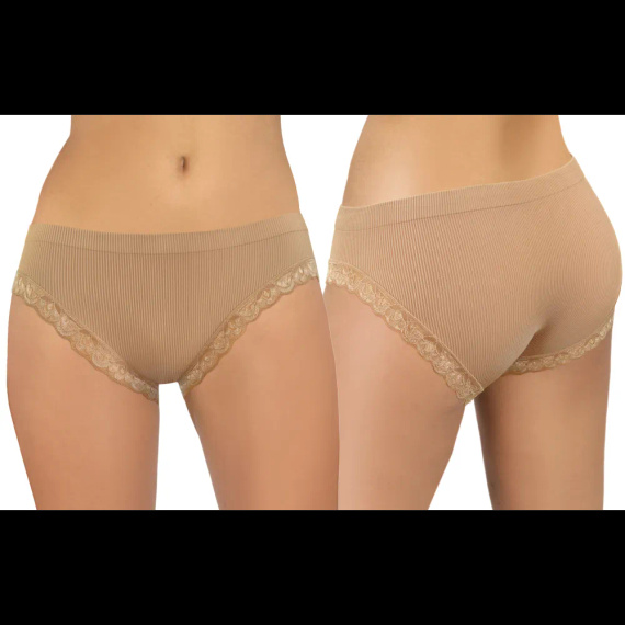 Damen Slip Sesto Senso 6108 Spitze nahtlos elastisch bequem beige