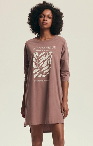 43692 Dextra Henderson Dusty Rose Damenhemd – Baumwolle, 3/4-Ärmel, bedruckt