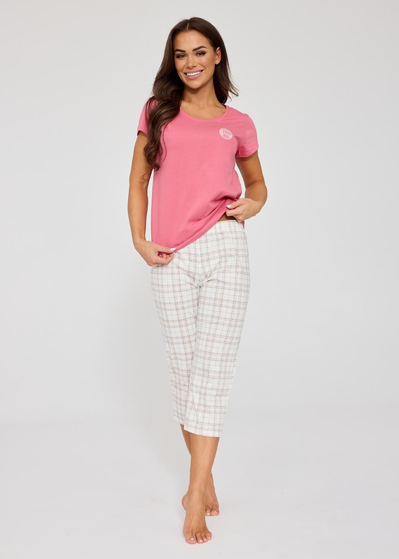 Cornette 466/339 Name Damen-Pyjama 3-teilig 100% Baumwolle Rosa