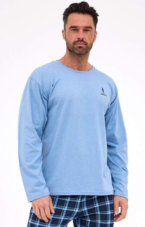 124/308 Sequoia Cornette – Baumwollpyjama für Herren, lange Ärmel, karierte Hose