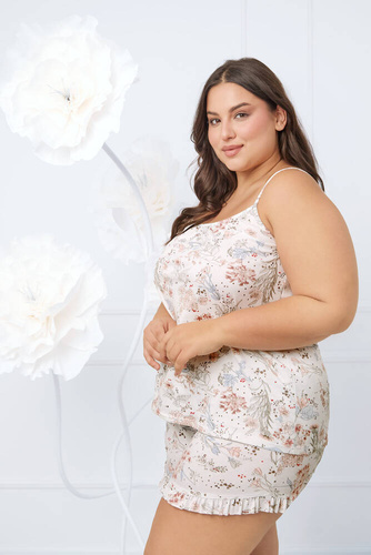 Solita Damen-Schlafanzug slim-fit, kurze Hose Italian Fashion - Druck