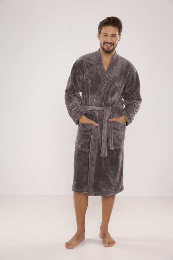 391 Hugo Herren Bademantel De lafense - grau