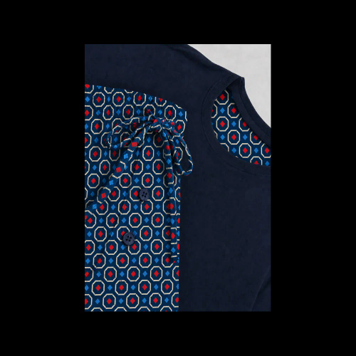 Sesto Senso 2026/01 Herrenkurzpyjama Marine 100% Baumwolle