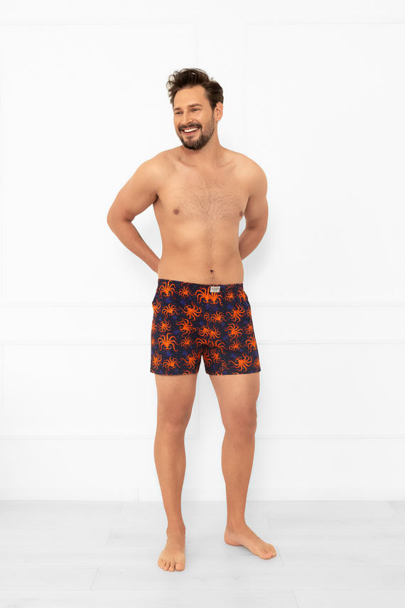 Oskar - locker sitzende Herren-Boxershorts mit Oktopus-Print | Italian Fashion