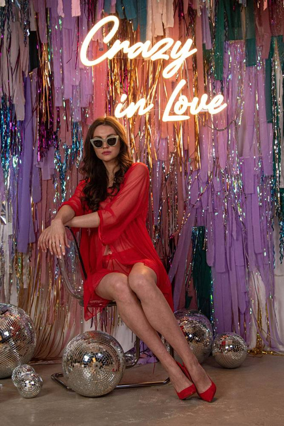 634 Florence trägerloses Nachthemd + Forex Tanga - rot