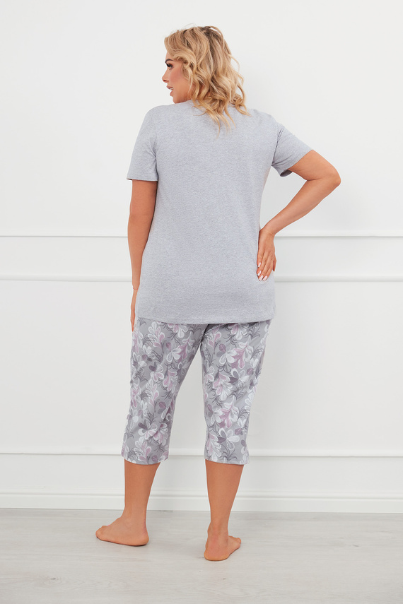 Ibena Damen Schlafanzug kurzarm, 3/4 Hose Italian Fashion - melange/print