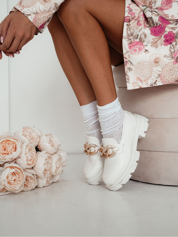 0989-005 CC Durchbrochene Damensocken Milena – weiß