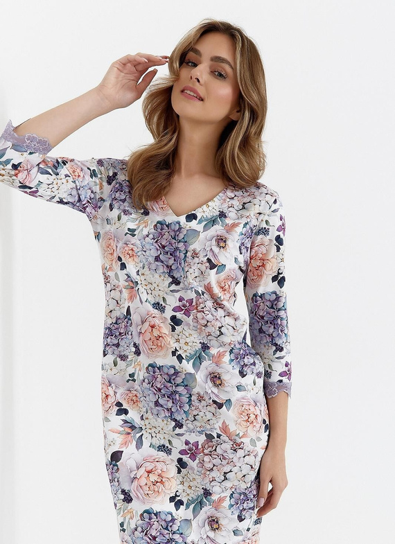 471 Cana Nachthemd – lila Blumen