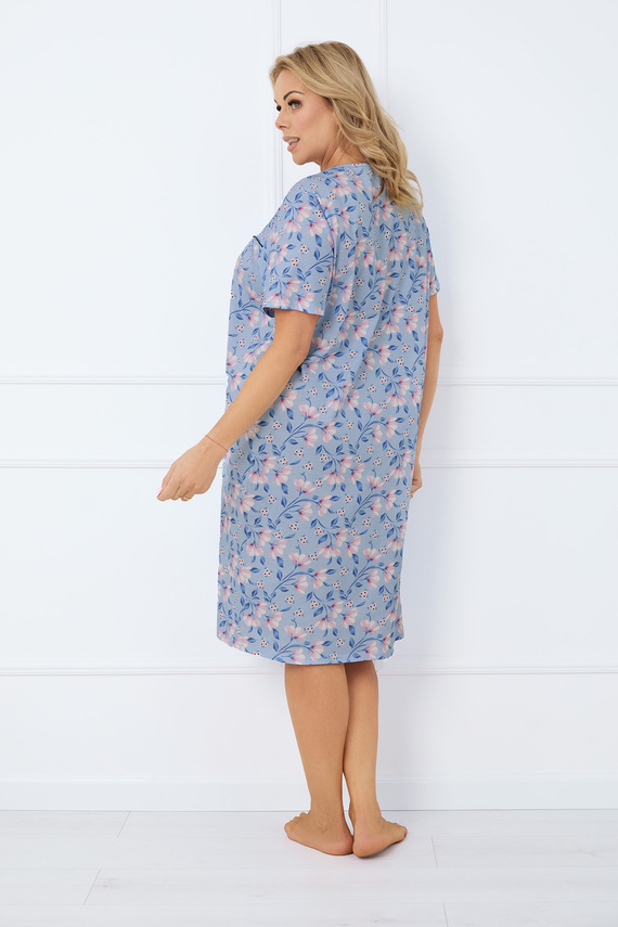 Facelia ungeknöpftes Nachthemd, kurze Ärmel Italienische Mode - Druck