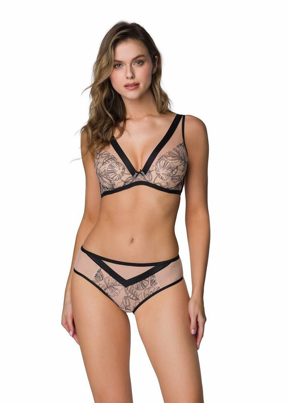 M-3900/11 Xanthe Push-up-BH Mattbeige-schwarz