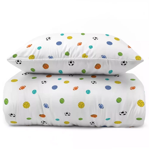 5442 A Sportowy Sen Kinder-Baumwollbettwäsche Detexpol weiß