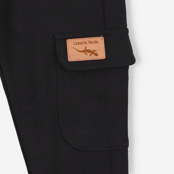 KAR-0042/CZA Lagarto Verde schwarze Cargo-Jogginghose für Jungen