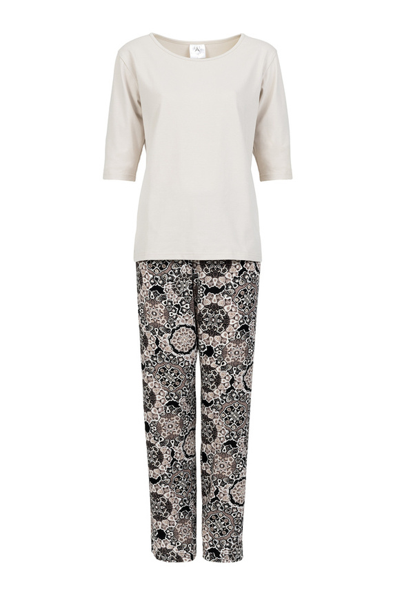 La Boheme Damenpyjama Momenti Per Me beige