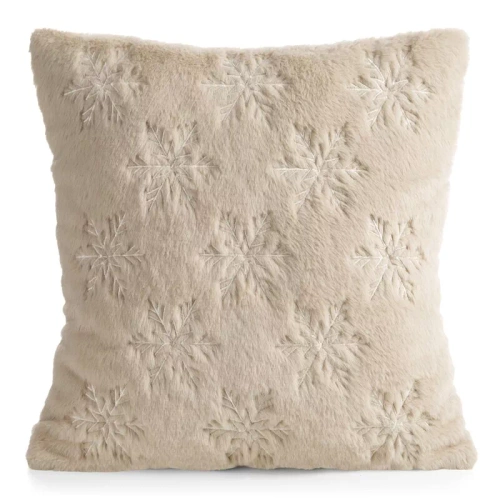 CHP308 Eurofirany Weihnachtskissenbezug 45x45 mit 3D-Pailletten Sternen beige
