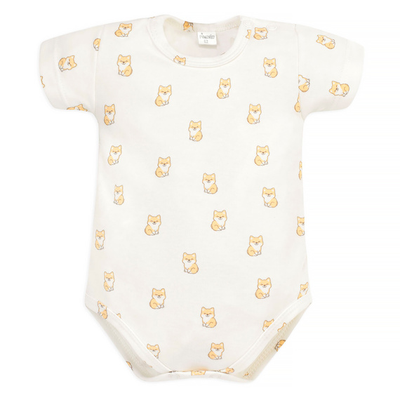 Lovely Day Body mit kurzen Ärmeln Pinocchio – ecrufarbene Hunde