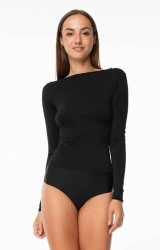 Simle Longsleeve Julimex Damen T-Shirt - schwarz