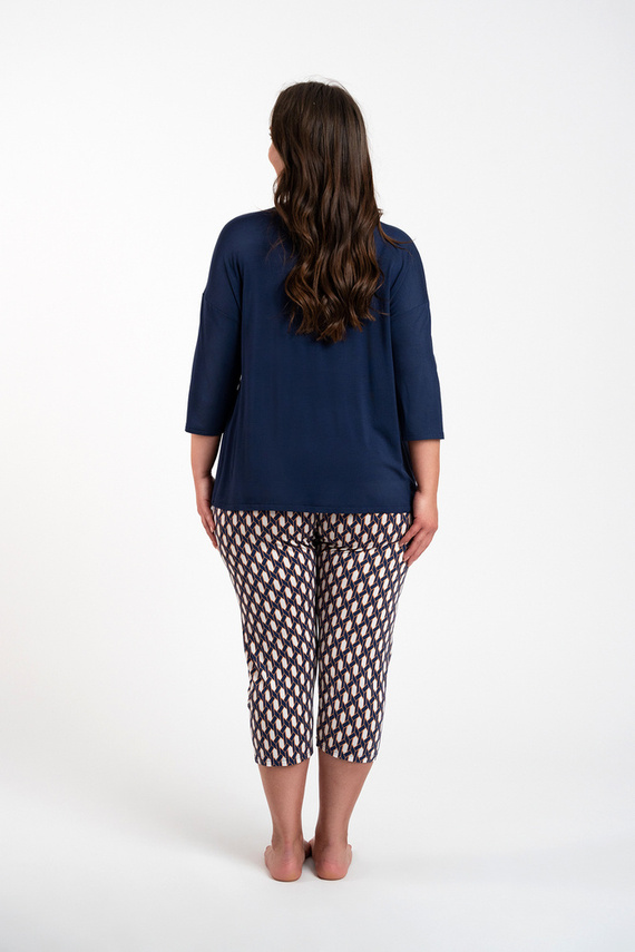 Milda Damen Schlafanzug 3/4 Ärmel, 3/4 Hose Italienische Mode