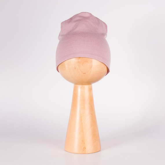 229100 Nicol Mütze Merino 100% Wolle Kinder doppellagig - puderrosa