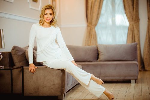 Pangkor Damen-Pyjama-Set Kalimo - ecru