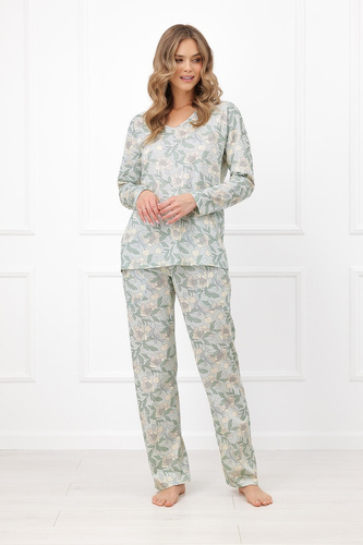 Damen-Pyjama Beauty Italian Fashion 100% Baumwolle Langarm Hose