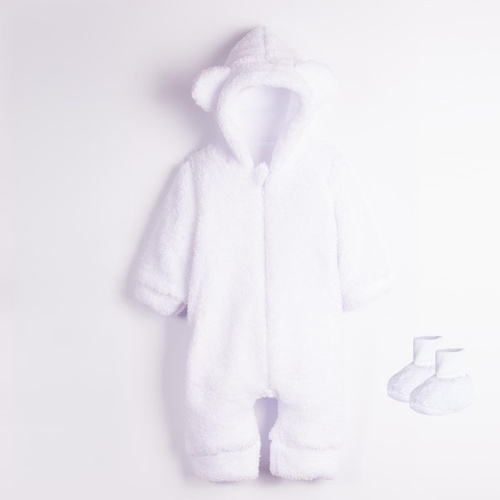 Nicol 225270 Baby-Overall mit Kapuze und Füßchen, Motiv Bär