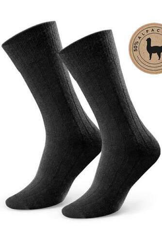 Art.044 Alpaka-Wollsocken für Herren Steven -12 schwarz