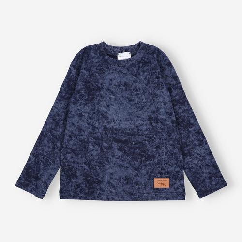 KAR-1021 Langarm-Jungenbluse Lagarto Verde, Marineblau – Baumwolle mit Elasthan, polnische Produktion