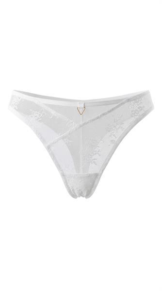 Stringtanga Unikat Adeli Weiß Bestickter Tüll Elegante Damen Premium