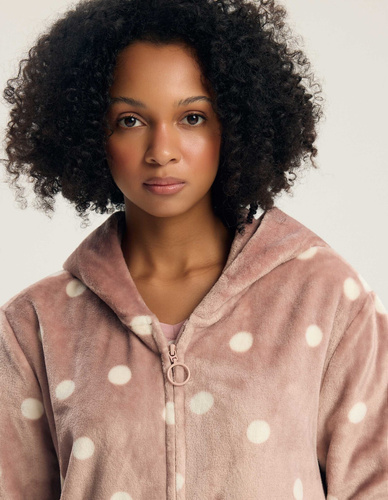 Henderson Ladies Grimma 45428 Damenbademantel mit Kapuze und Reißverschluss Mauve