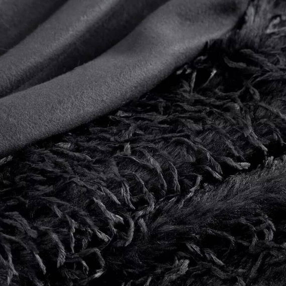 Adore Decke, zottelig, pelzig, Eurocurtains, schwarz