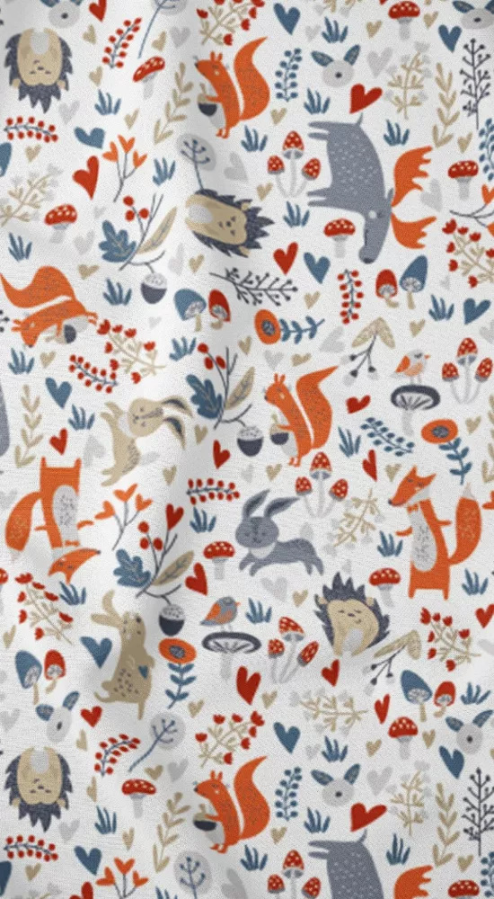 3697 C Land of Dreams Kinderbettwäsche aus Baumwolle, Karo-Tiere