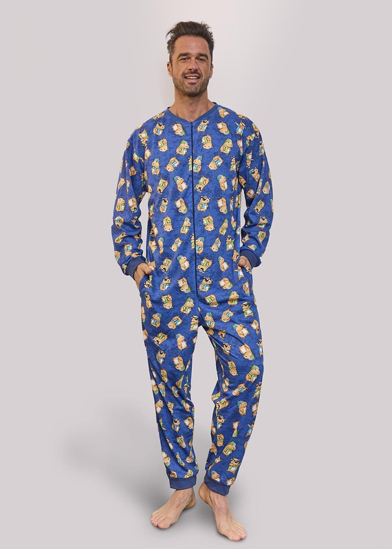 196/319 Capybara 2 Cornette Herren-Overall – Baumwolle, Denim, mit lustigem Aufdruck