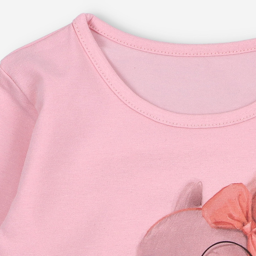 KAR-3011 Lagarto Verde Langarmbluse für Mädchen, rosa – stilvoll, Baumwolle, polnische Produktion