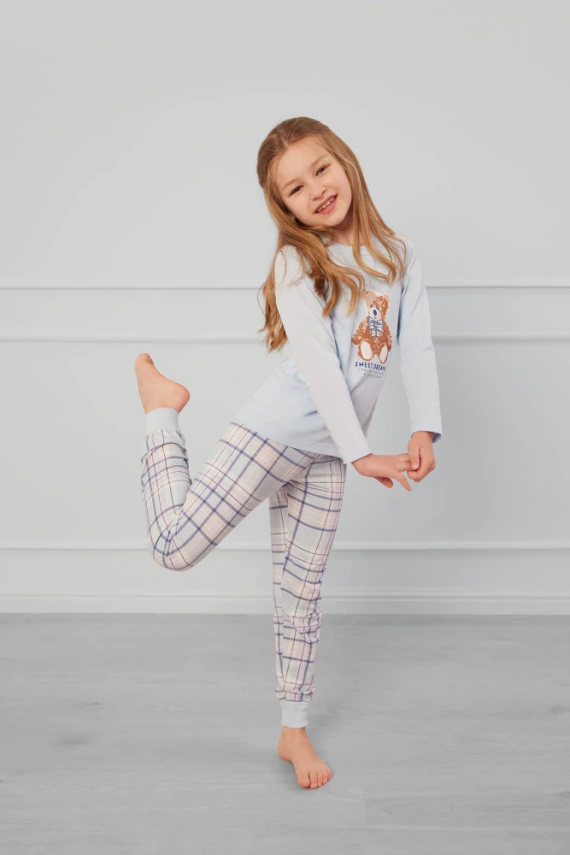 Katrin Mädchen Schlafanzug Italian Fashion - blau/print 