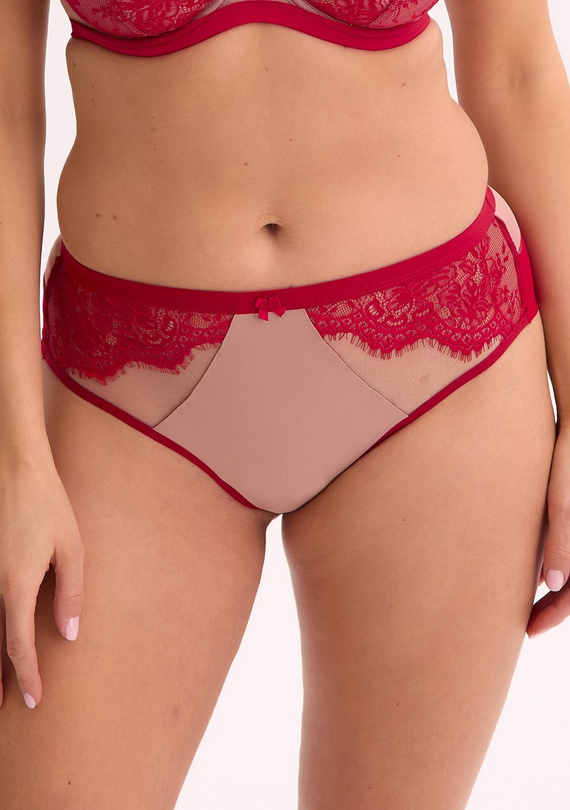 Brasilianischer Slip Gaia GFB 1274 Frida – Spitze und Mesh, rot, sinnlich und leicht