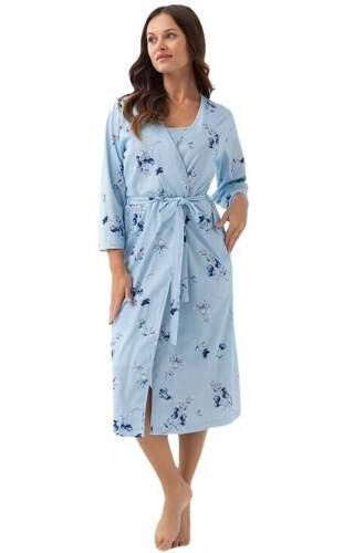 376 Luna Damenbademantel – blau