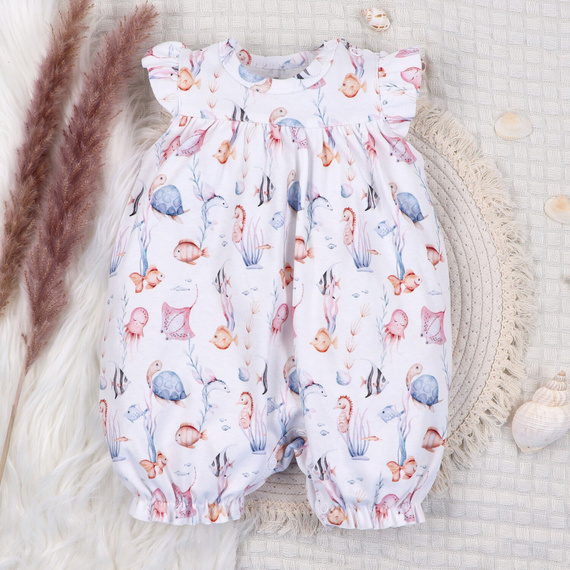 ABN-5481 Underwater World Baby Rampers Nini – Bio-Baumwolle, kurze Ärmel