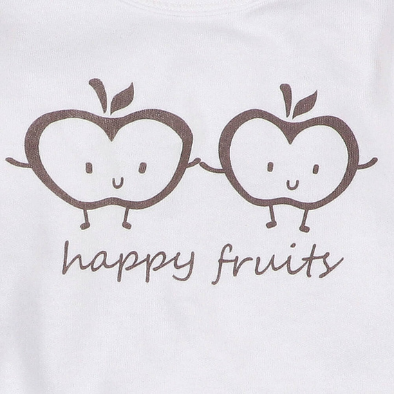 ABN-5301/ECR Happy Apples Nini Bluse aus ecrufarbener Bio-Baumwolle