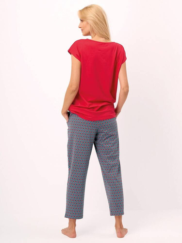 LNS 811 Key Damen-Baumwollpyjama – rot