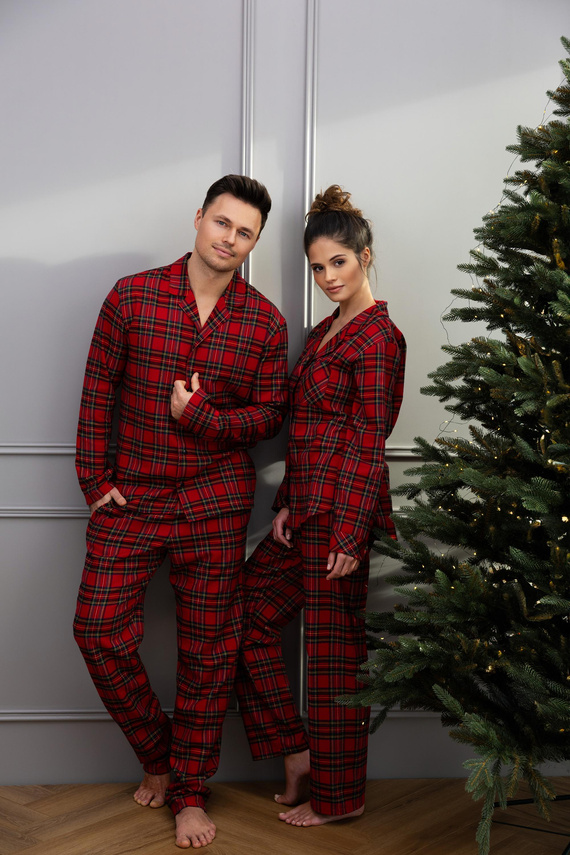 Damenpyjama Dayana Sensis – Flanell, lang, kariert