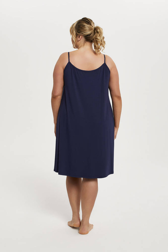 Song Damen Nachthemd, schmaler Träger Italian Fashion - navy blau