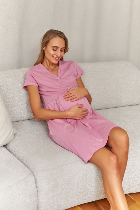 Damen-Nachthemd Doctor Nap 5336, V-Ausschnitt, Baumwolle, Taschen, OEKO-TEX